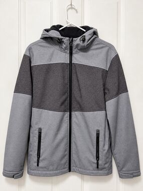 AlpineteK Men’s M 38-40 Gray Softshell Fleece Hooded Jacket